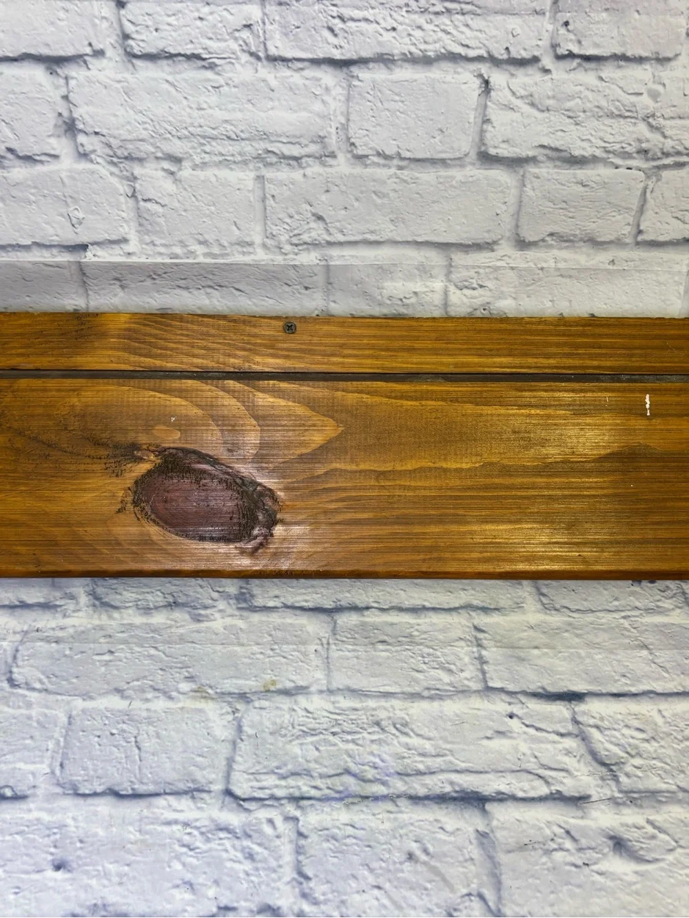 Vtg Handmade Wooden Heart Cutout Wall Shelf Cottage W/2 Pegs 28” Brown Farmhouse